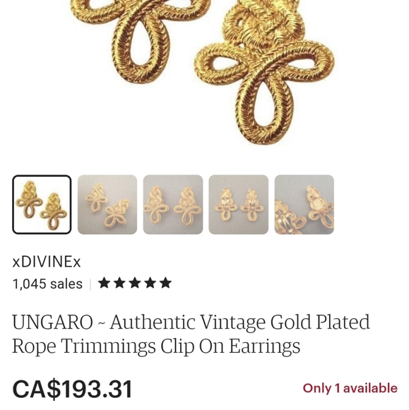 🇨🇦 Vintage baroque rope knot earrings - Picture 2 of 11